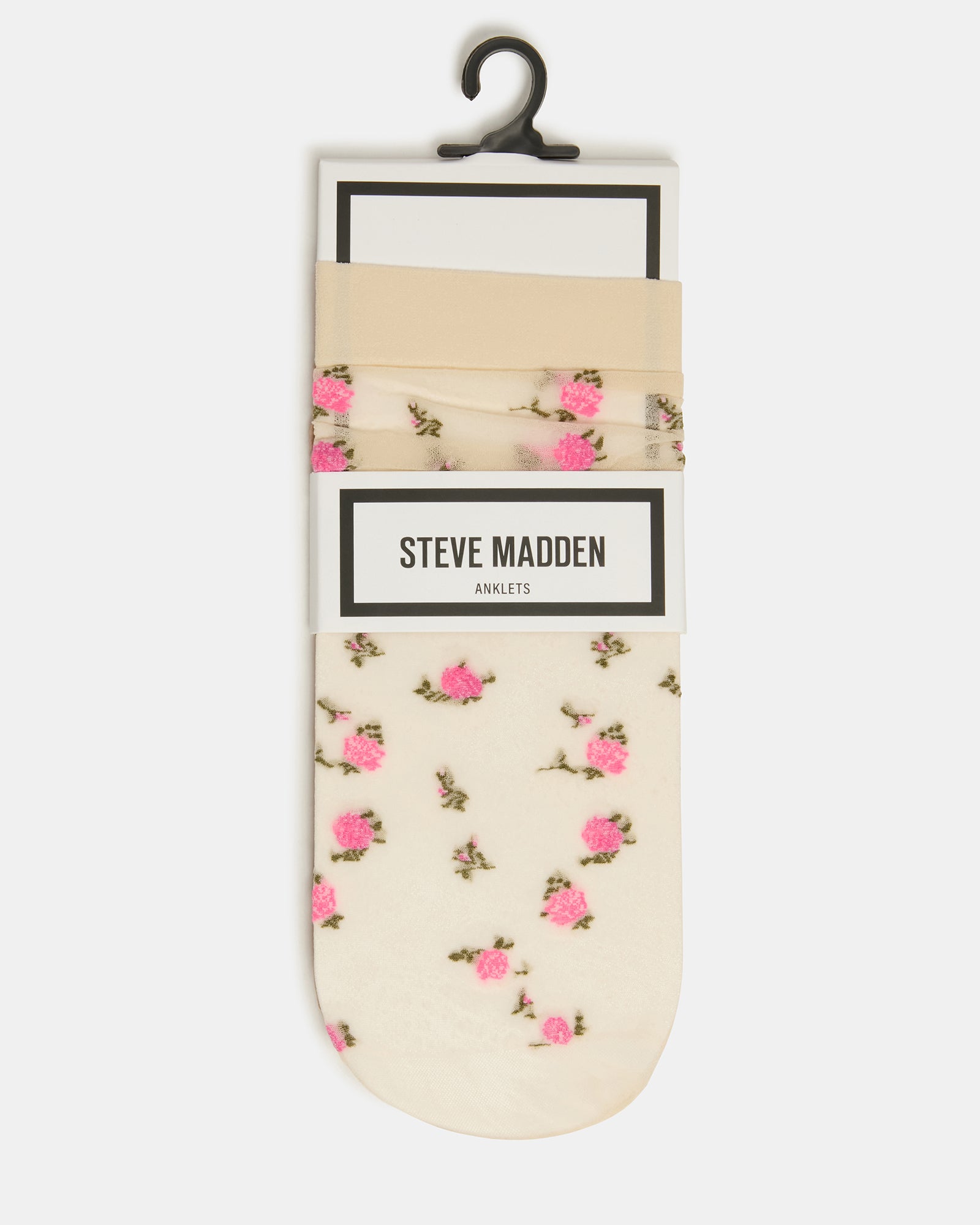 2 FLOWER PACK SHEER ANKLET SOCKS VANILLA - Image 4
