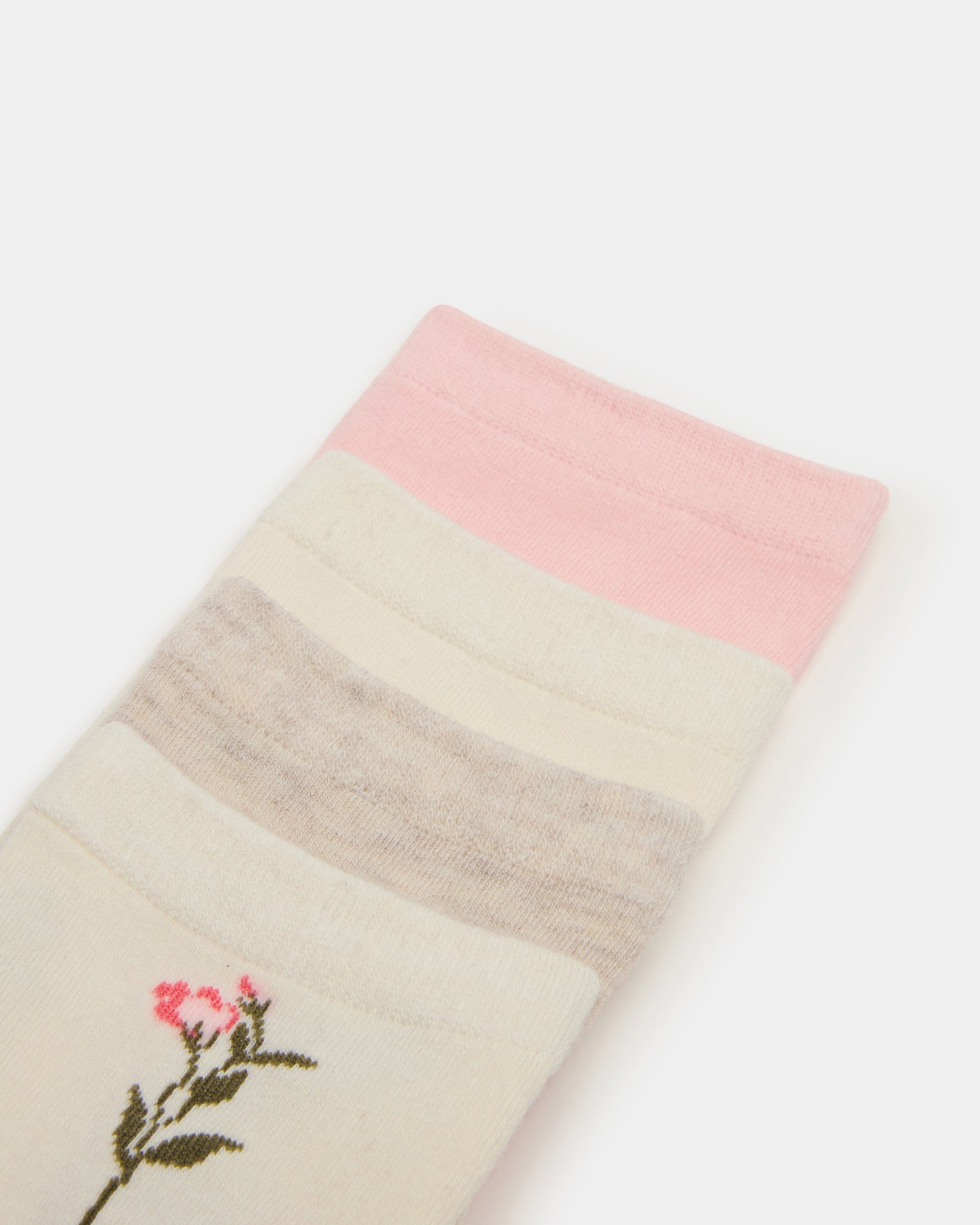 4 BLOOM PACK FLOWER SOCKS IVORY MULTI - Image 2