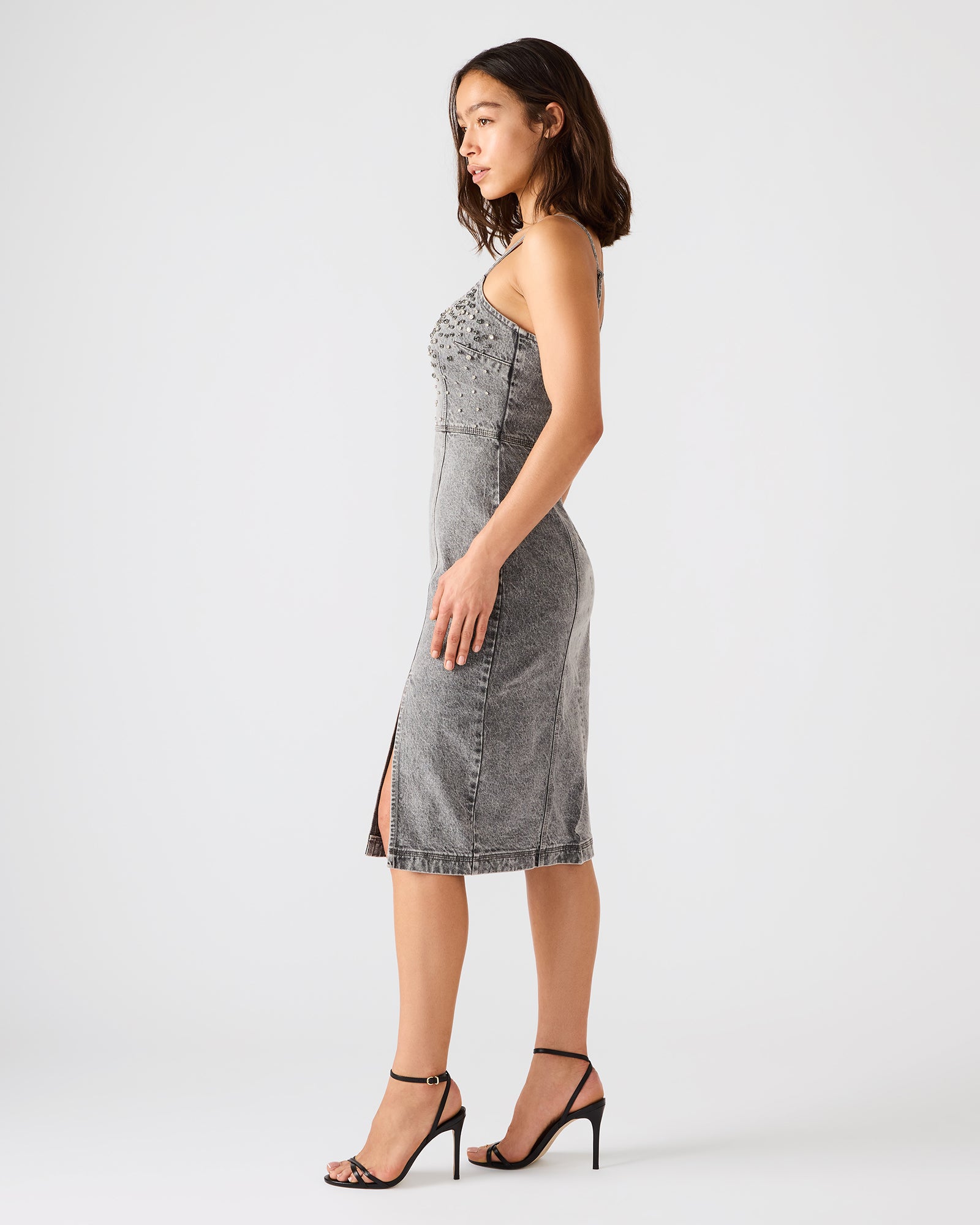 EMBELLISHED GISELLE DENIM DRESS FOG - Image 2
