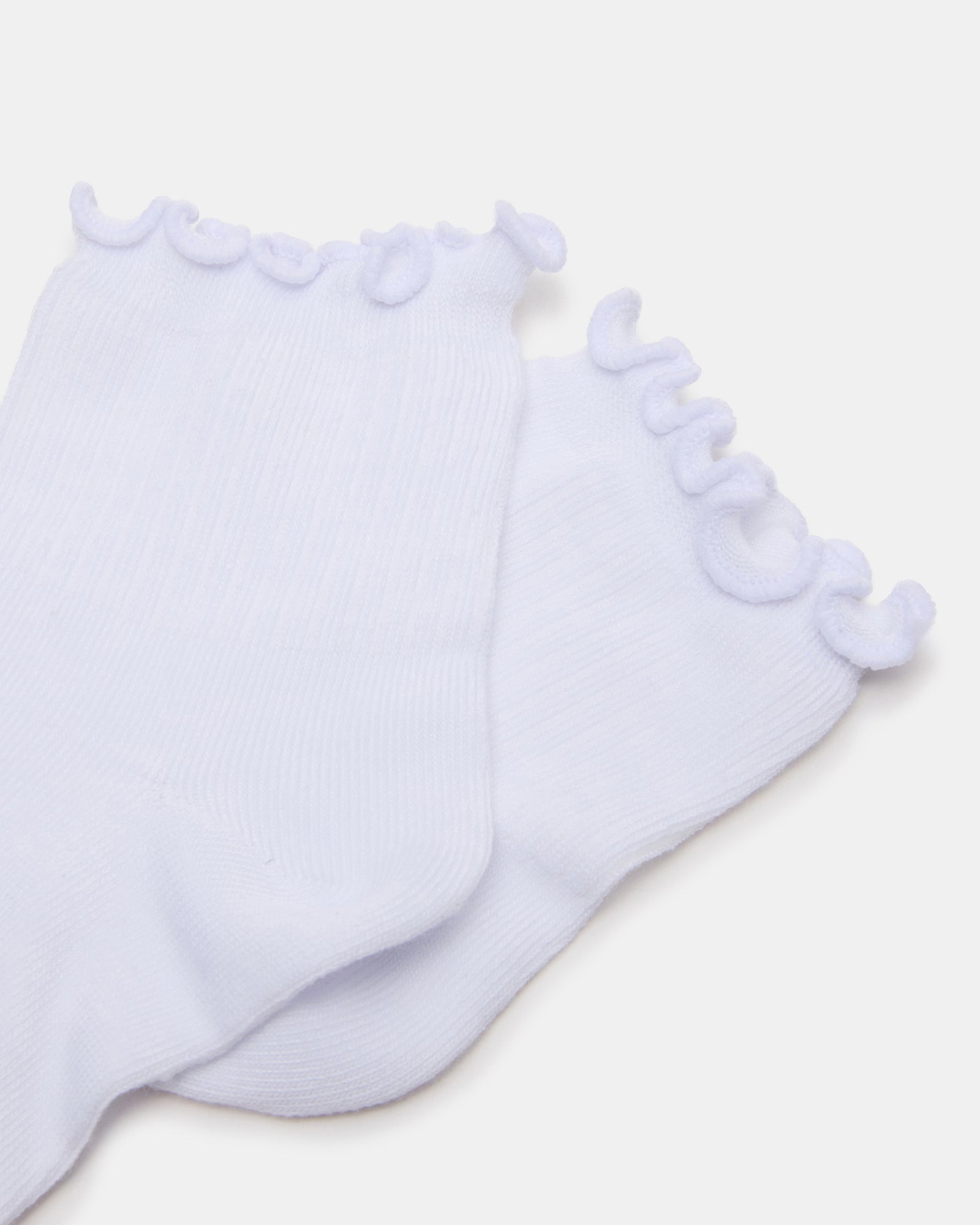 LETTUCE EDGE ANKLET SOCKS WHITE - Image 2