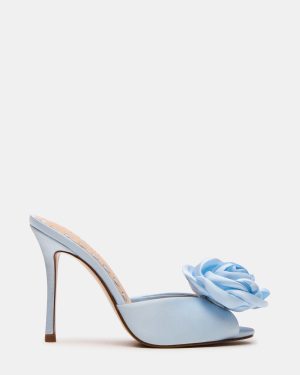 PRIYA FLOWER BLUE SATIN