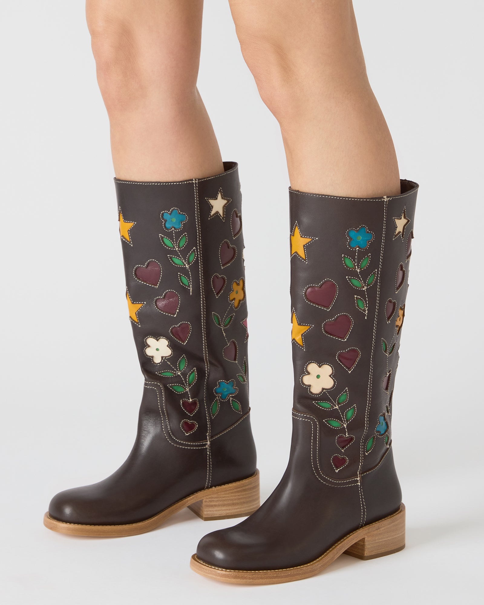 RIGGS FLORAL BROWN LEATHER - Image 2